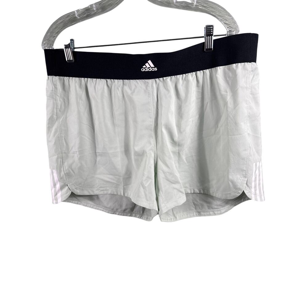 Adidas Shorts Women's‎ Size XL Green Pacer Training 3-Stripes Woven High-Rise